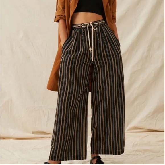 ollari Pants - Striped Wide Leg Pants